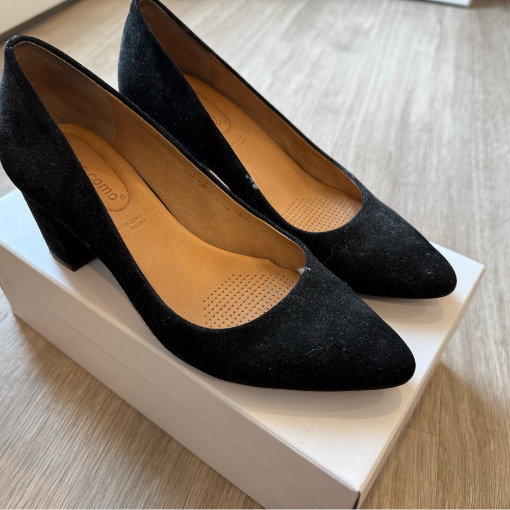 Corso Como Black Suede Heels - Picture 2 of 3